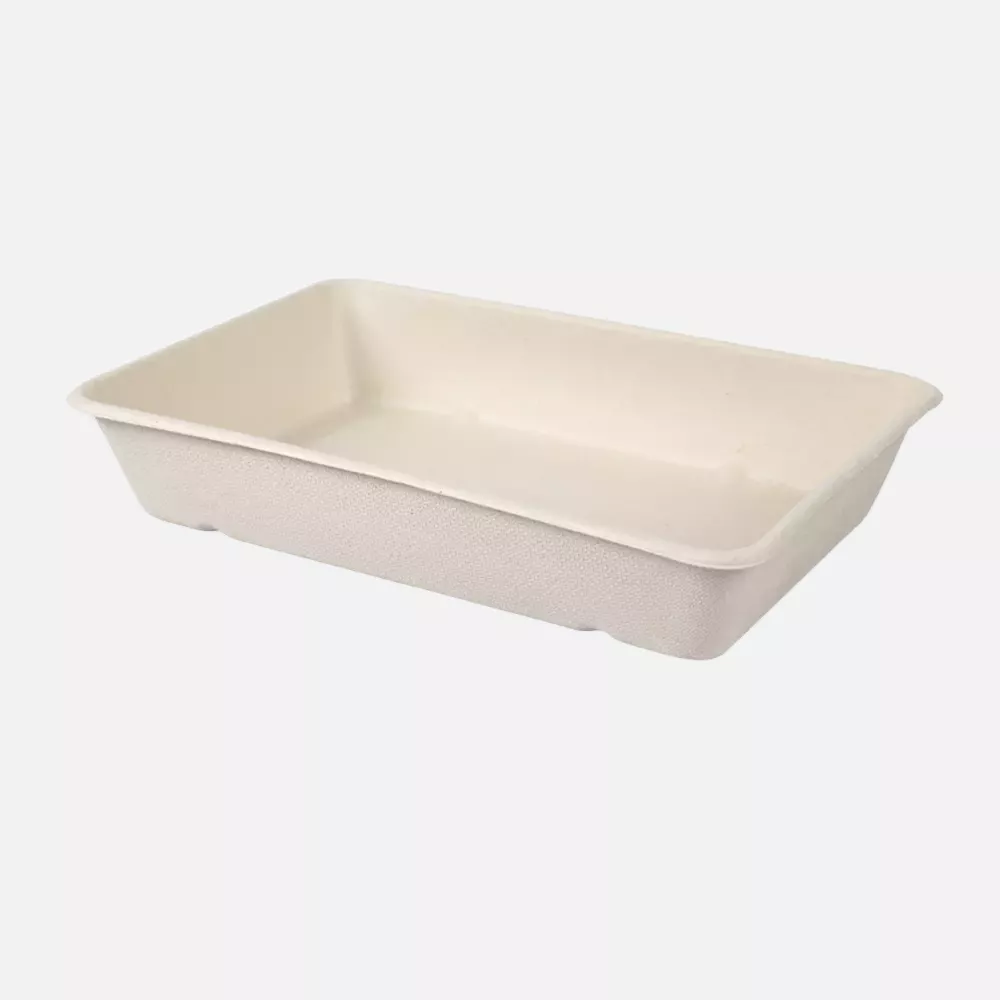 NATUREStar 411455, Classico Organic Bagasse Trays, 230 x 156 x 45 mm, 1200 ml, image 1