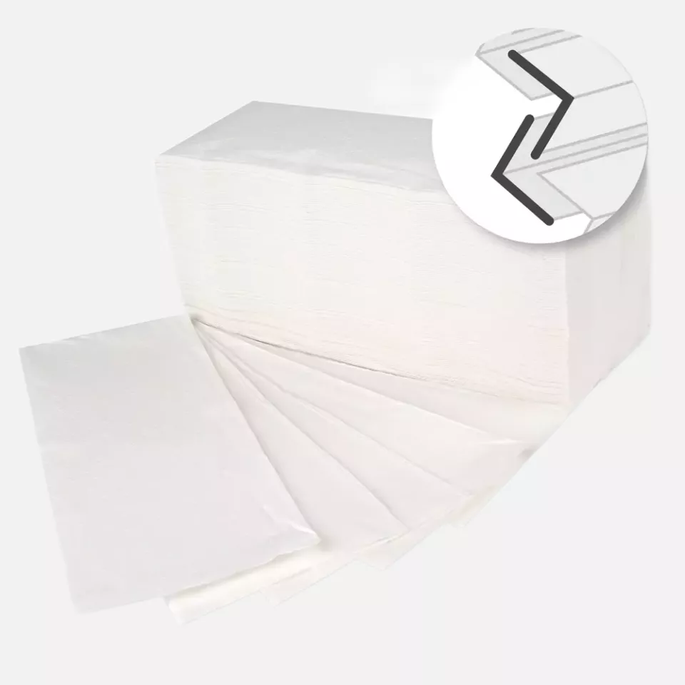 HygoClean 30403, Paper Hand Towels, 2-ply, V/ZZ-fold, Bright White, image 4, gallery thumbnail