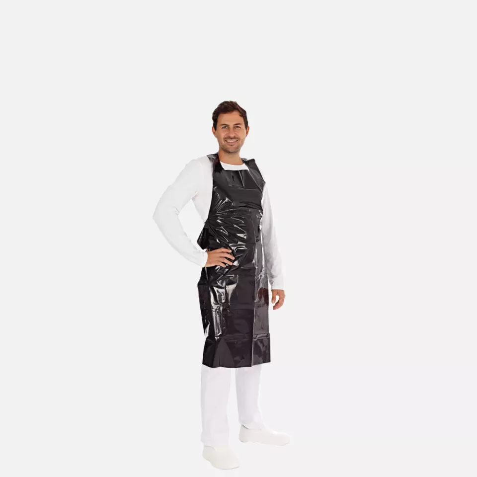 HygoStar 23528, Disposable LDPE Aprons, 140 x 75 cm, Black, 60 my, image 2, gallery thumbnail
