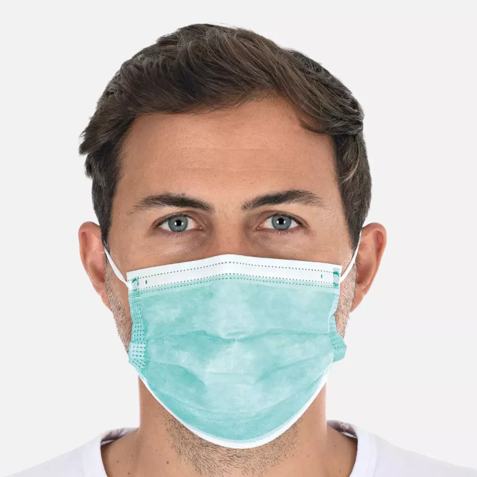 HygoStar 291771P, PP-Gesichtsmasken, IIR, 3-lagig, Grün, Sparpack, image 1, gallery thumbnail