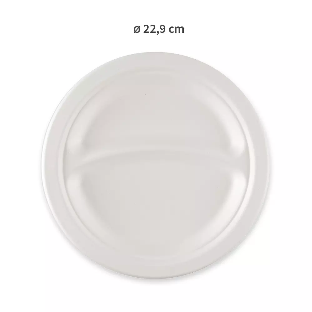 NATUREStar 41021, Organic Menu Plates, Ø 229 mm, Round, 2-Compartments, Bagasse, image 2
