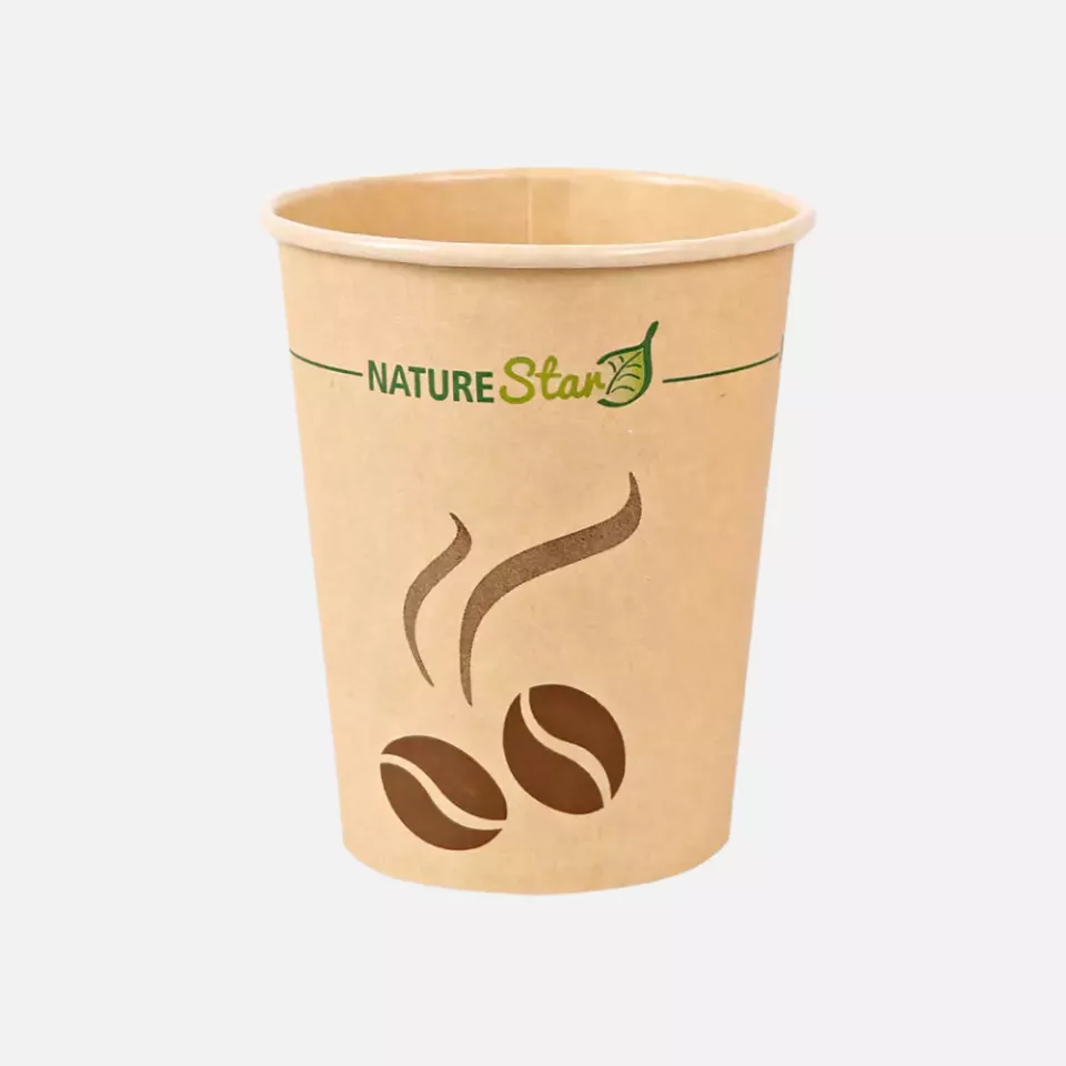 NATUREStar 406193, Mocca Bio-Kaffeebecher Kraftpapier/PLA, 200 ml / 8 oz, Ø 80 mm, FSC®-Mix, image 1, gallery thumbnail