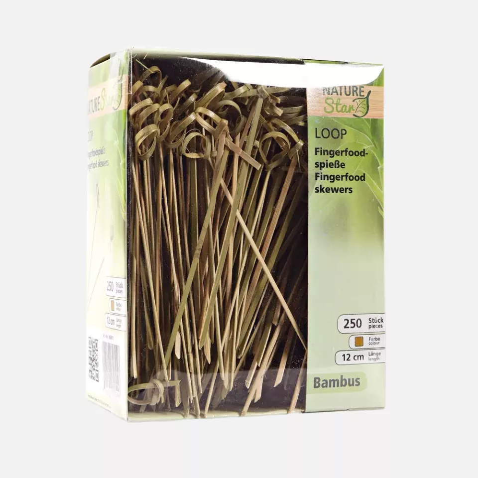 NATUREStar 389671, Loop Organic Bamboo Fingerfood Skewers, 120 mm, Natural, image 4, gallery thumbnail