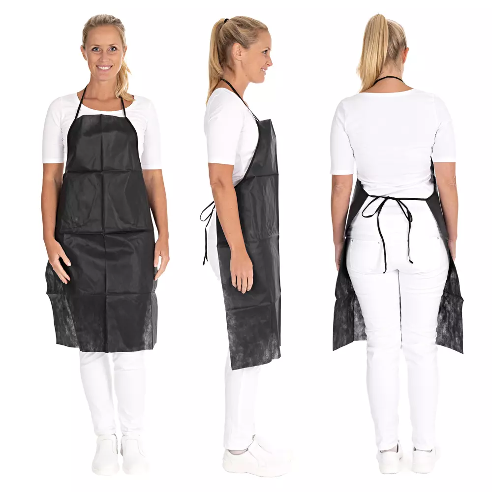 HygoStar 20180, Disposable PP Aprons, 90 x 70 cm, Black, image 2