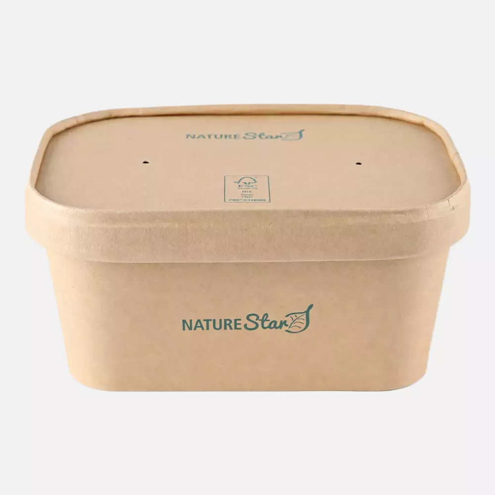 NATUREStar 417416, Organic Takeaway Tray Lids, FSC®-mix, 172 x 120 x 17 mm, Kraft Paper/PE, image 2