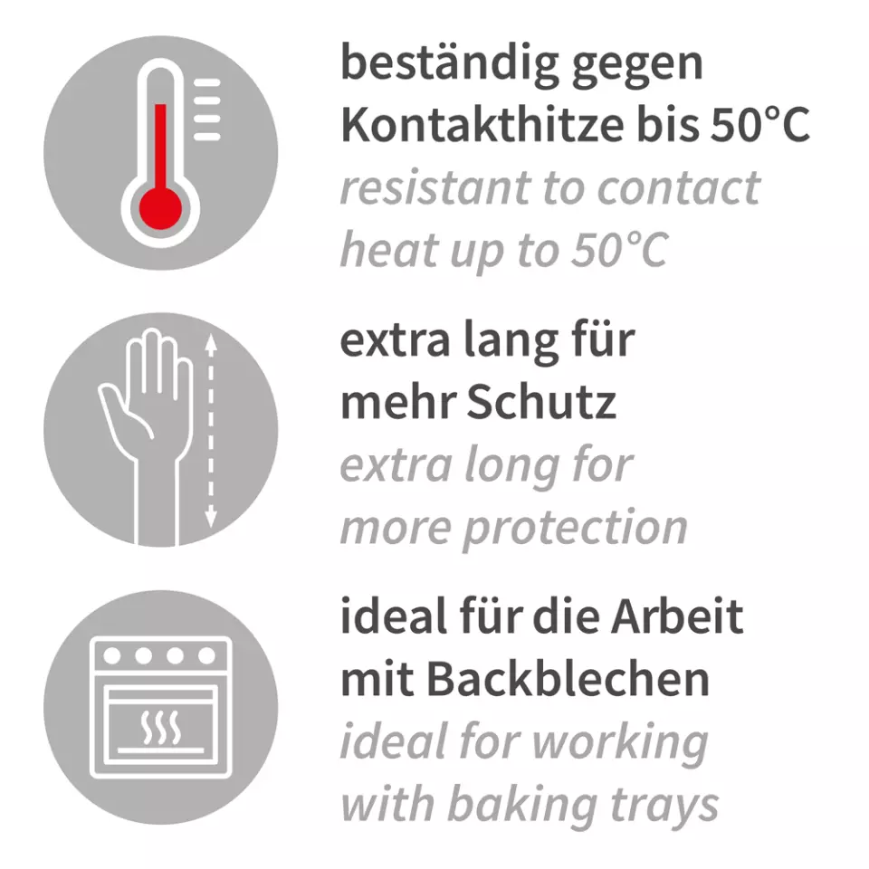 HygoStar 3321, Ovenstar Canvas Oven Gloves, 44 cm, Red, image 3, gallery thumbnail