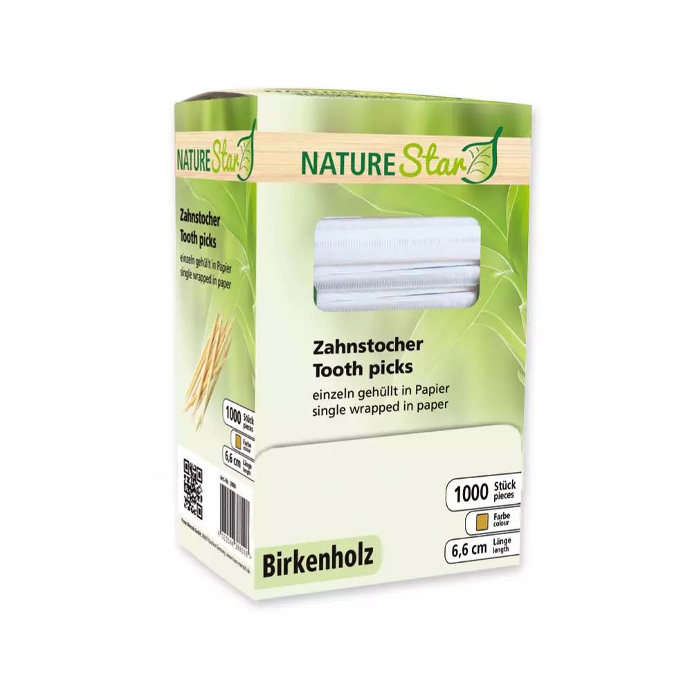 NATUREStar 3880, Bio-Holzzahnstocher, 65 mm, einzeln in Papier verpackt, image 8