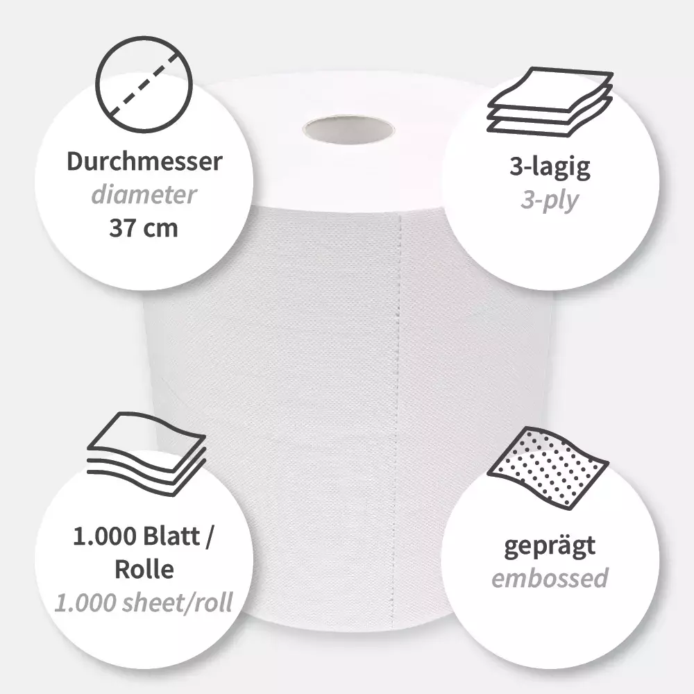 HygoClean 304418, Allfood 3-ply Cellulose Cleaning Papers, FSC®-Mix, White, image 2