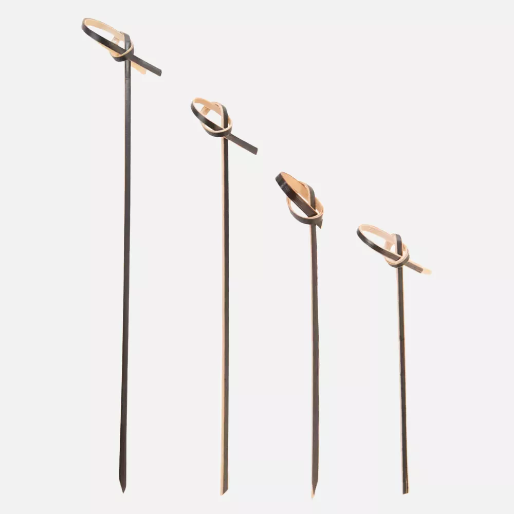 NATUREStar 38959, Organic Bamboo Fingerfood Skewers, Loop, 180 mm, Black, image 4