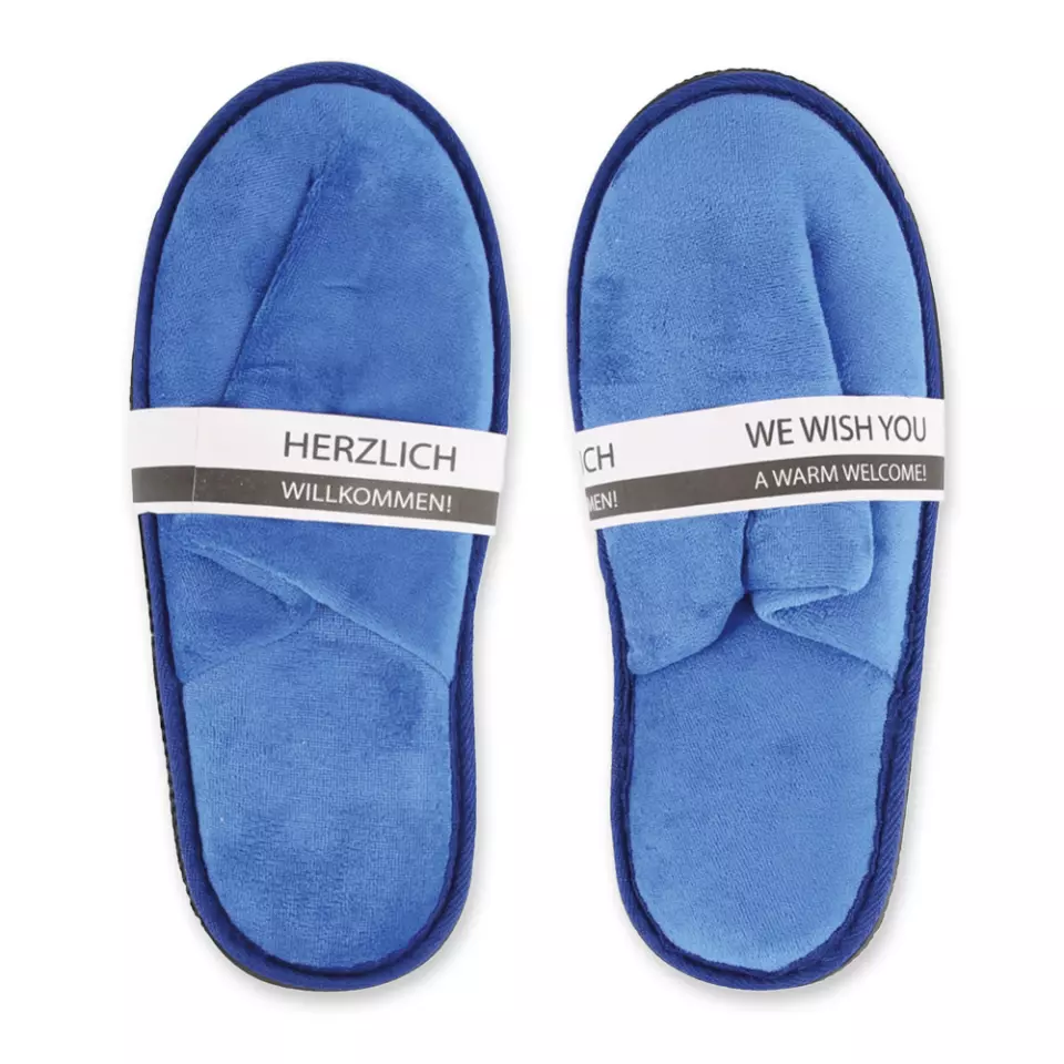 HygoStar 55586, Deluxe Velour Slippers, Blue, image 4, gallery thumbnail