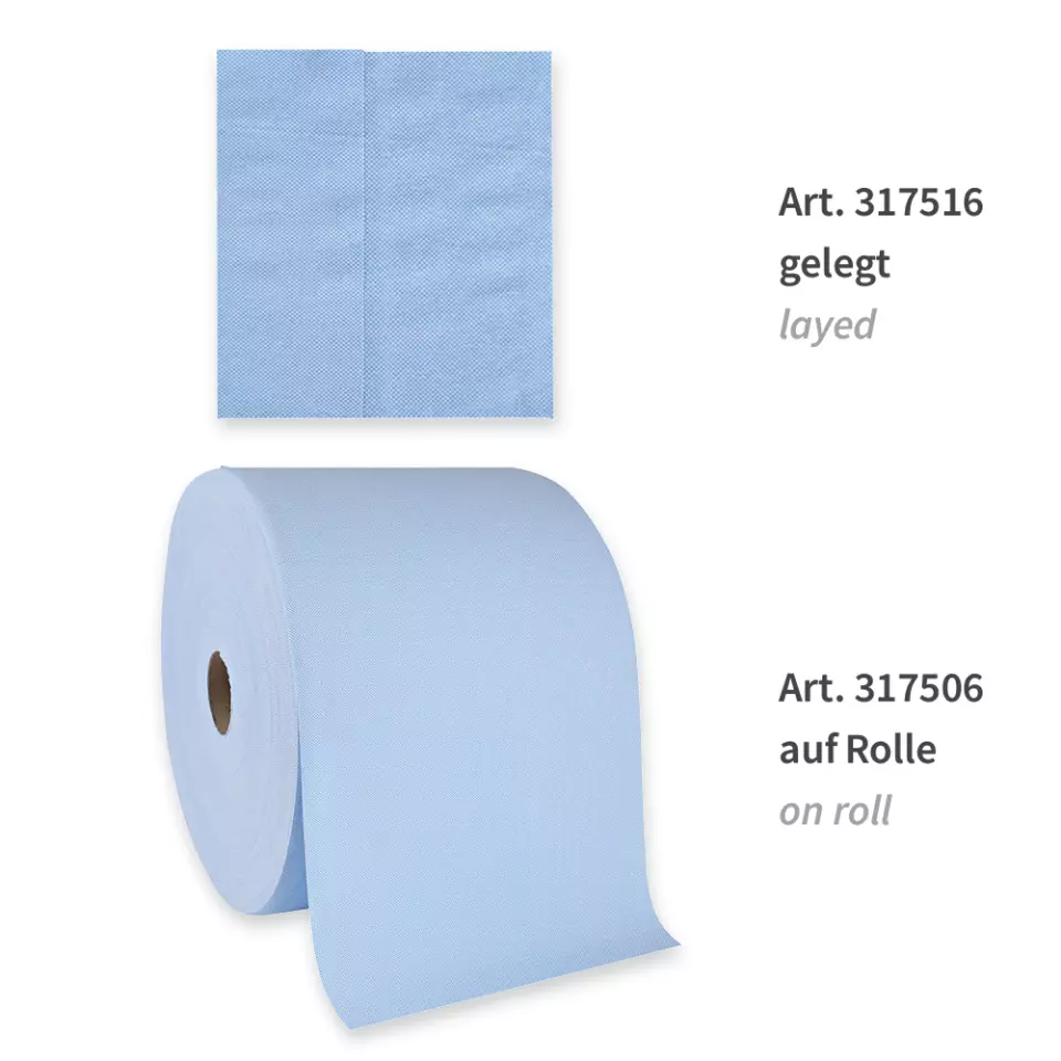HygoClean 317506, Zellstoff-Reinigungstücher, auf Rolle, Blau, image 4, gallery thumbnail