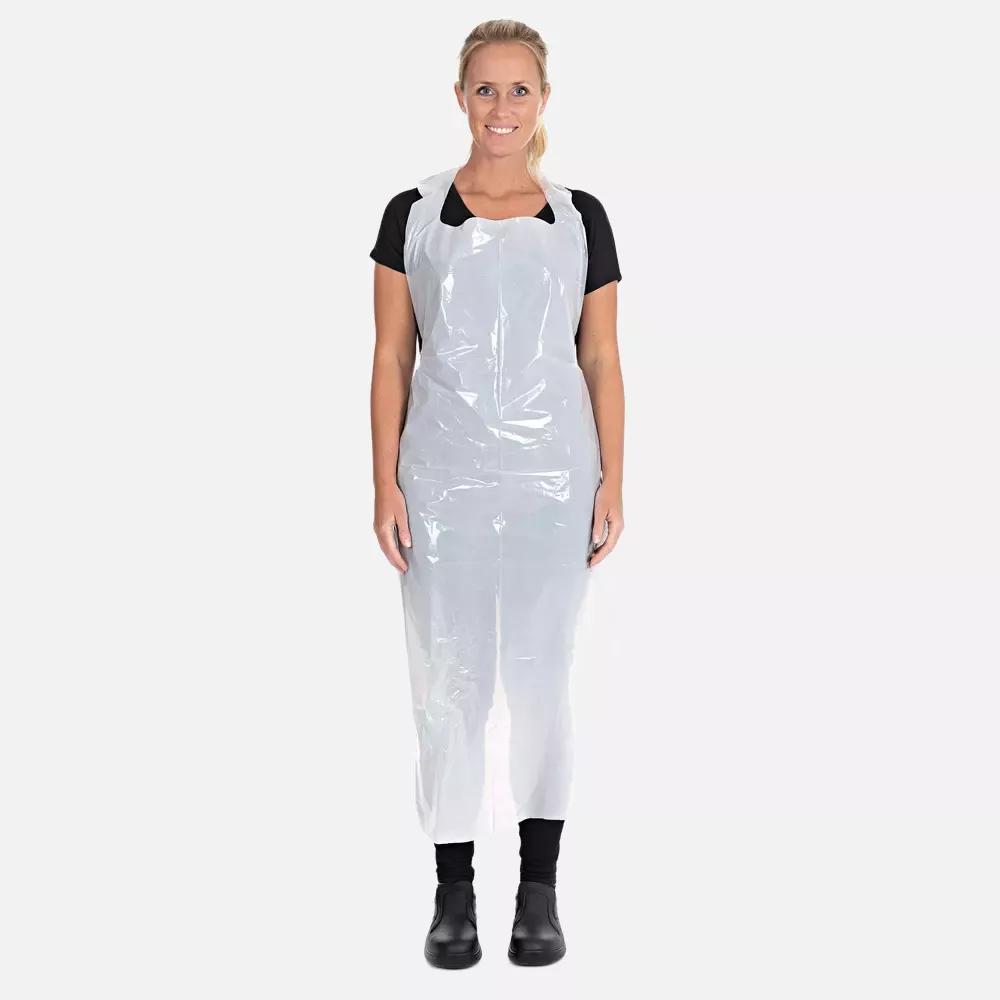 HygoStar 23212, Disposable Aprons, LDPE, 140 x 75 cm, White, in dust protection bag, 35 my, image 1