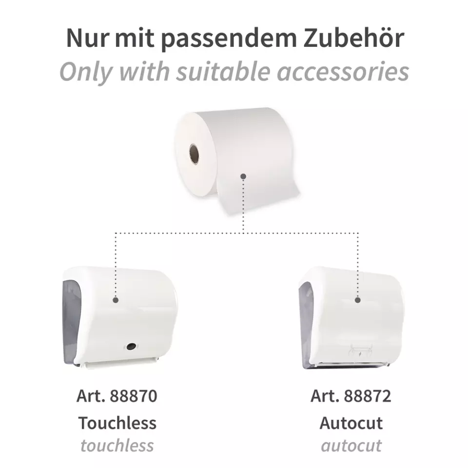 HygoClean 30447, Cellulose 2-ply Paper Towel Rolls, Outside Unwinding, Brightwhite, image 4, gallery thumbnail