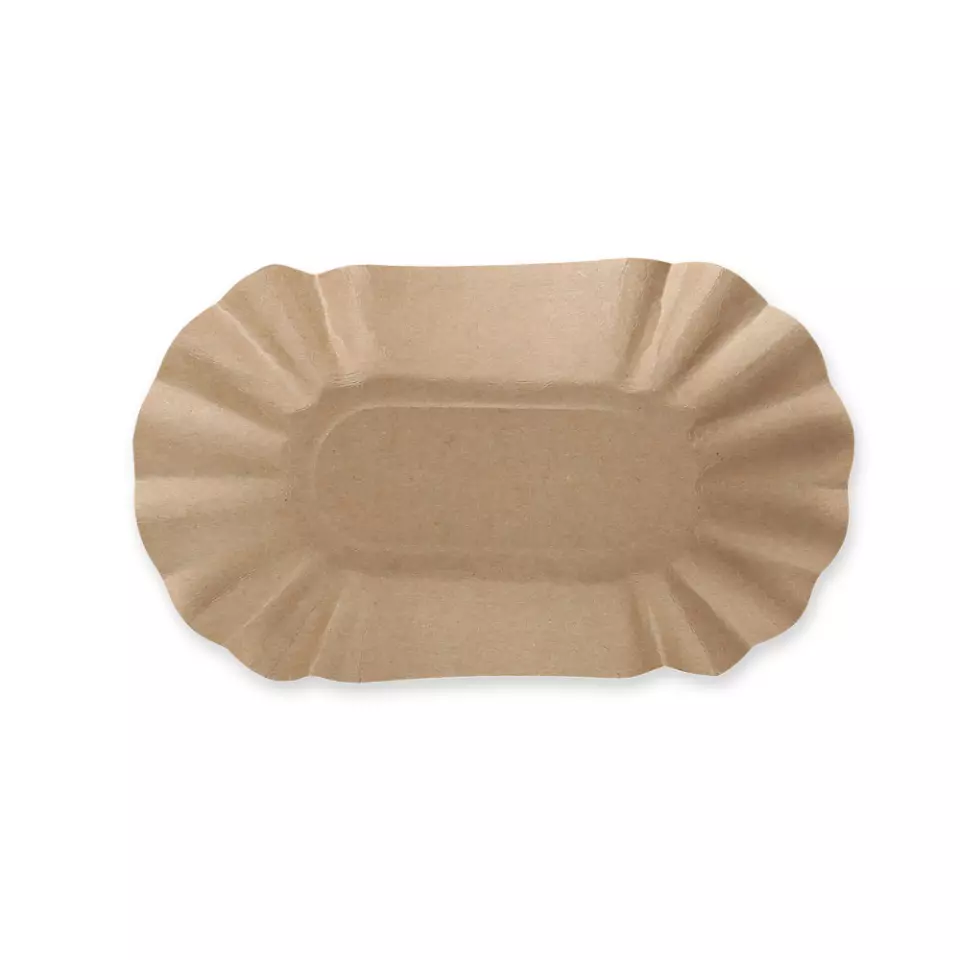 Franz Mensch 415155, Oval Kraft Paper Trays, 105 x 175 x 30 mm, FSC®-mix, image 1, gallery thumbnail