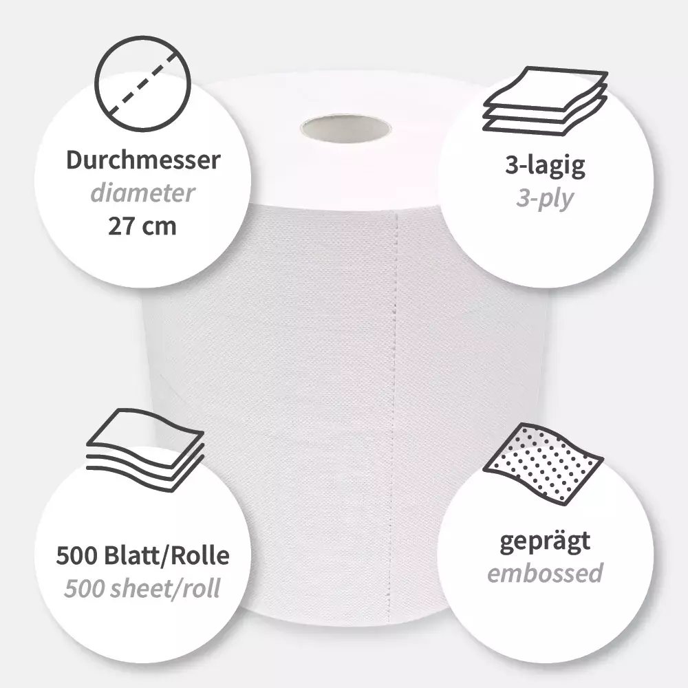 HygoClean 304417, Allfood 3-Ply Cellulose Cleaning Papers, FSC®-Mix, White, image 3