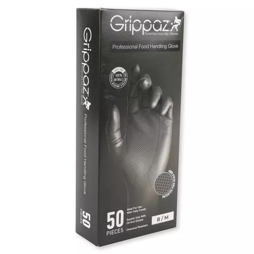 Franz Mensch 2709080, Power Grip Long "Extra" Nitrile Gloves, Powder-Free