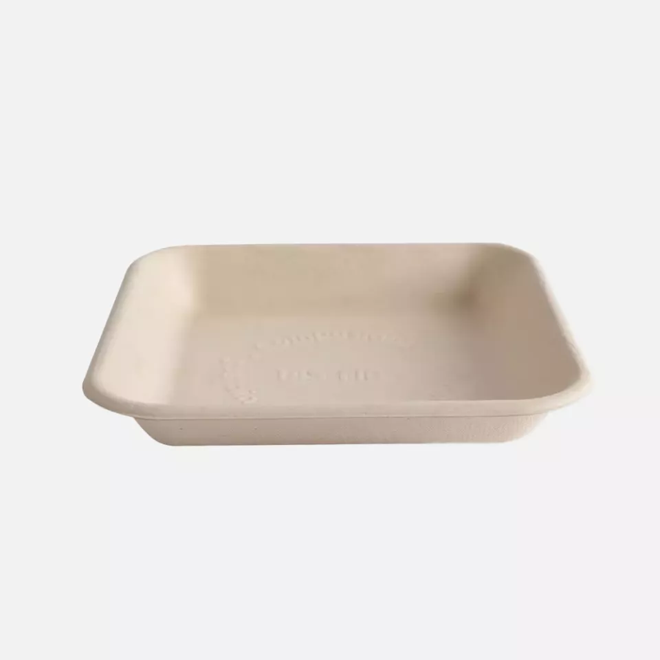NATUREStar 411625, Rechteckige Bio-Bagasse-Schalen, 153 x 24 mm, Natur, image 2, gallery thumbnail