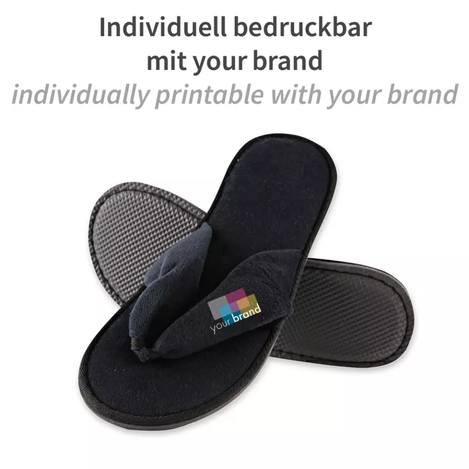 Hygostar 55581, Deluxe Velour Slippers, Black, image 4, gallery thumbnail