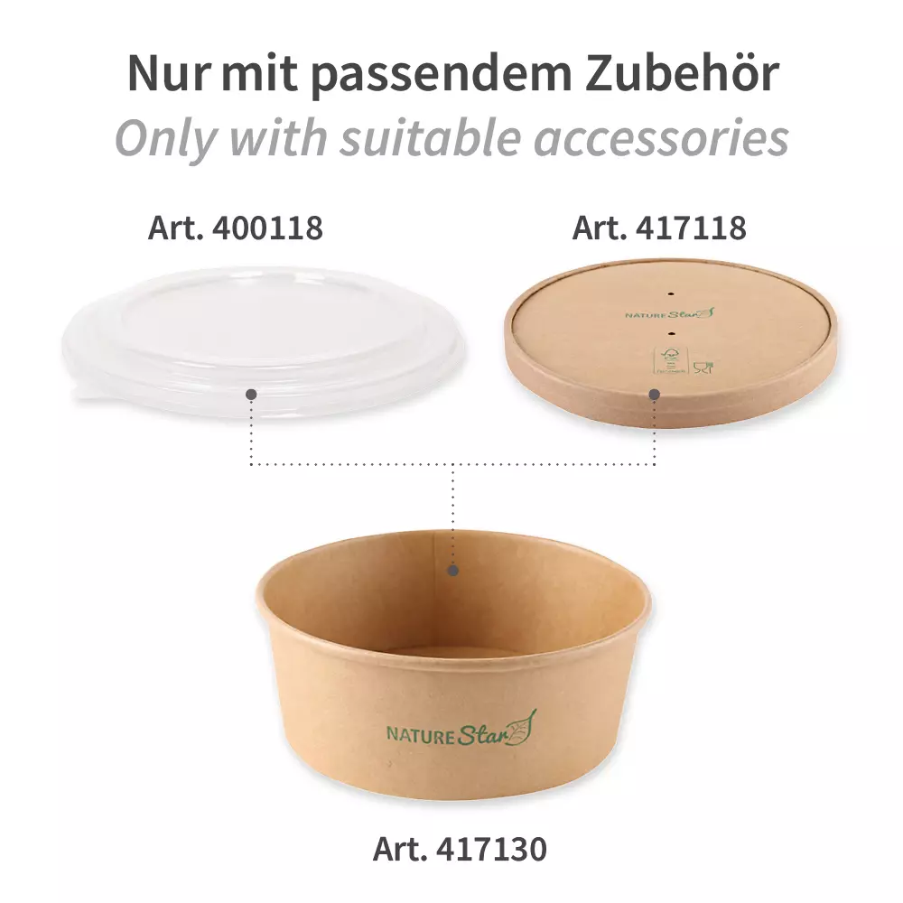NATUREStar 417130, Caesar Organic Kraft Paper/PE Salad Bowls, 1300 ml, Ø 185 mm, FSC®-mix, image 7