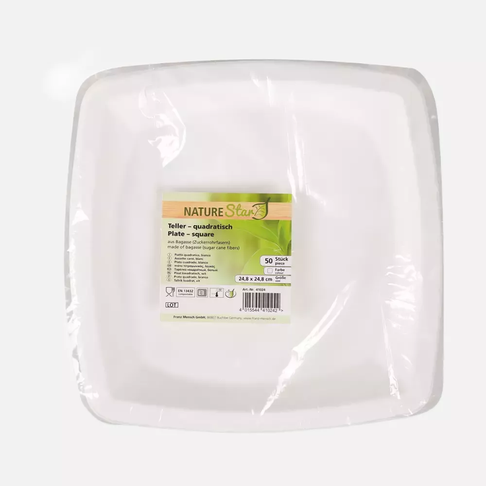 NATUREStar 41024, Square Bagasse Plates, 250 x 250 mm, image 4