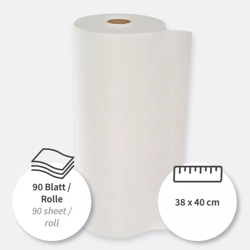 HygoClean 317608, Hygotex Viscose Cleaning Cloths, Small Roll, White, image 3, gallery thumbnail