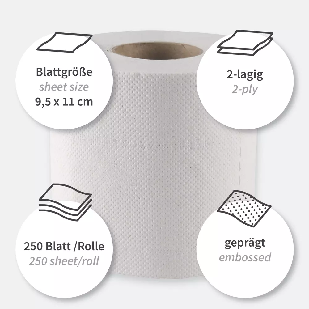 HygoClean 30422, Small Roll 2-Ply Recycled Paper Toilet Paper, Natural, image 3