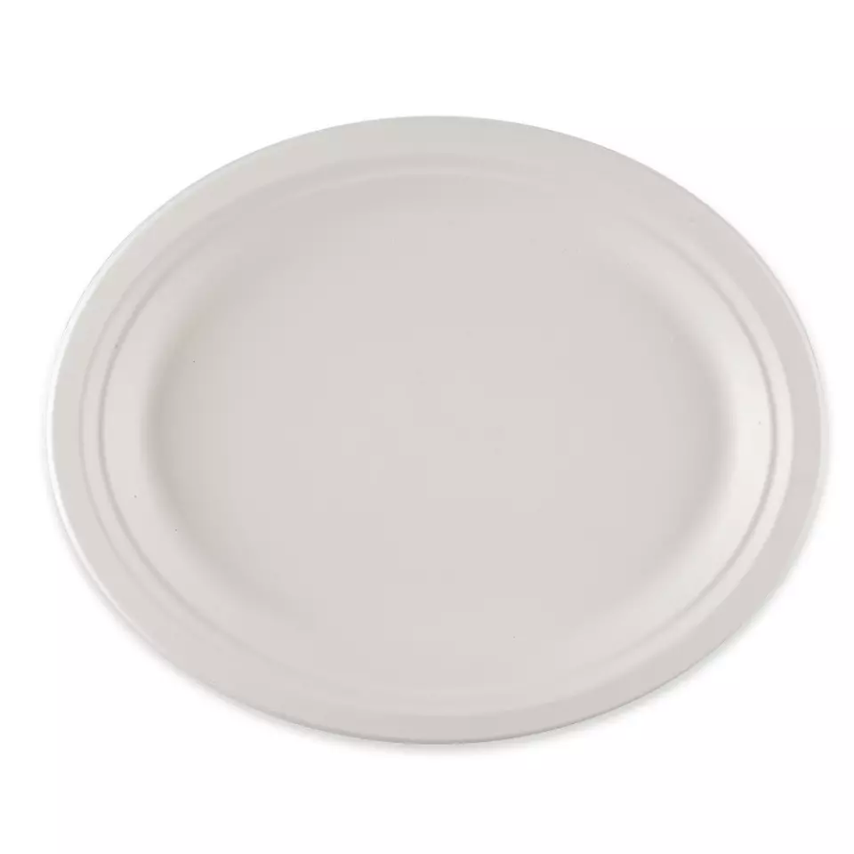 NATUREStar 41032, Organic Bagasse Plates, 320 x 258 mm, Oval