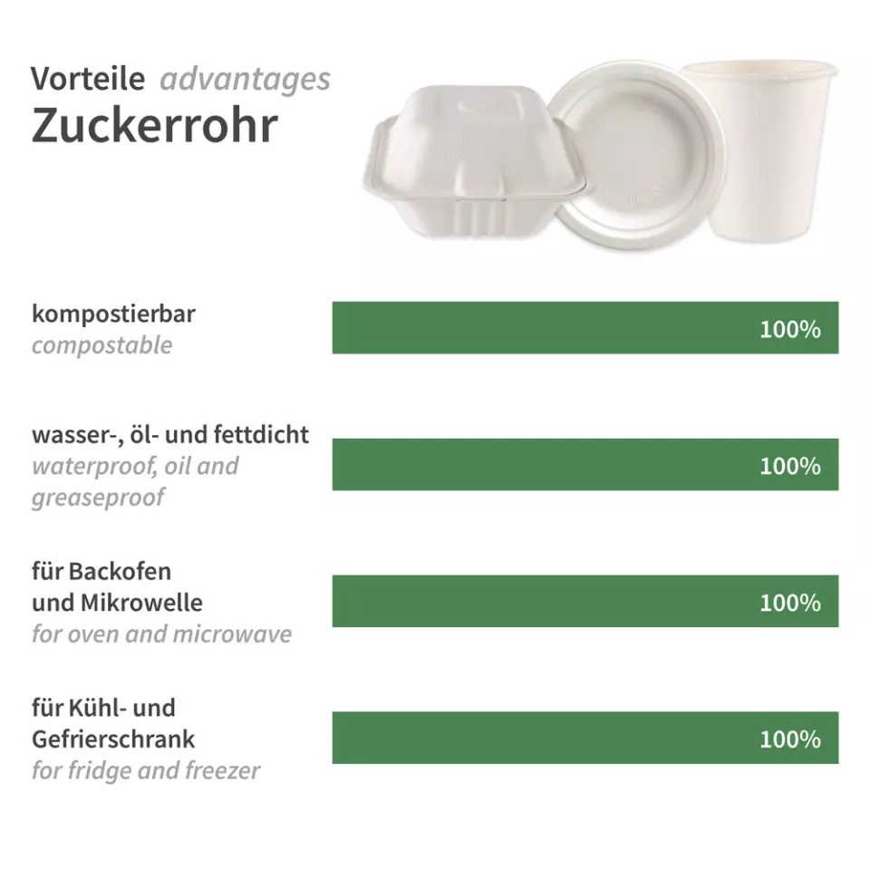 NATUREStar 412155, Organic Hinged Lid Bagasse Hamburger Boxes, 150 x 85 mm, image 10, gallery thumbnail