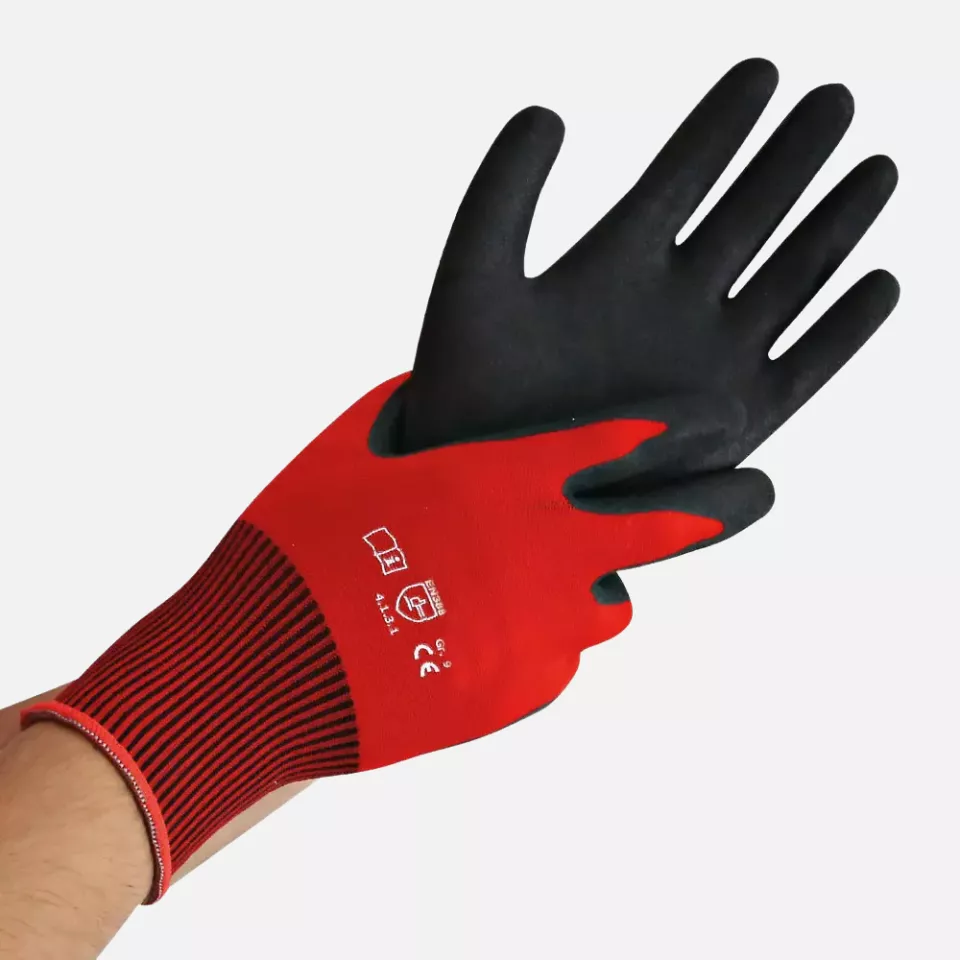 Franz Mensch 333445, Ergo Flex Mikro Fine Knit Gloves, Nitrile Microfoam Coating, image 1, gallery thumbnail