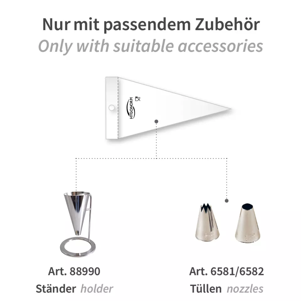 HygoNorm 3220, Blocked LDPE Pastry Tubes, 50 x 28 cm, Transparent, image 3, gallery thumbnail