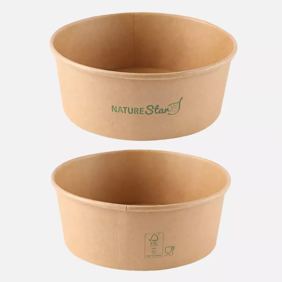 NATUREStar 417130, Caesar Organic Kraft Paper/PE Salad Bowls, 1300 ml, Ø 185 mm, FSC®-mix, image 4, gallery thumbnail