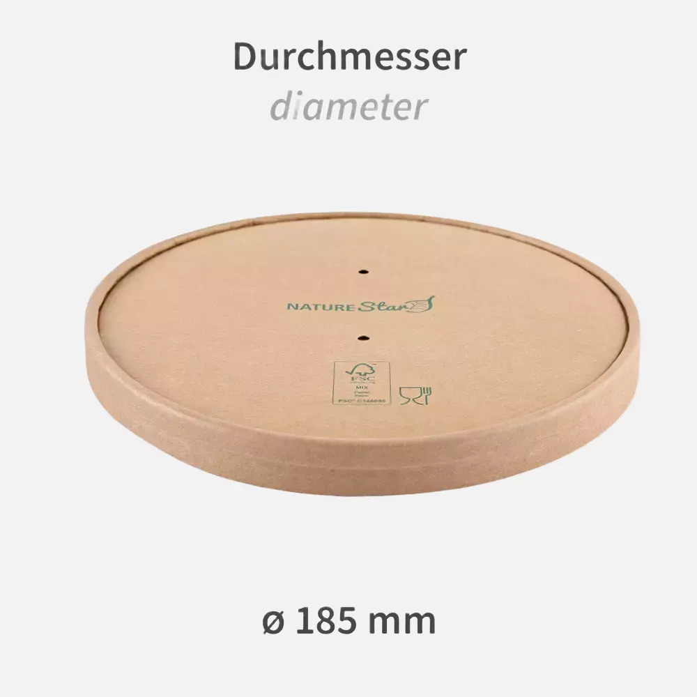 NATUREStar 417118, Caesar Organic Salad Bowl Lids, Kraft Paper/PE, FSC®-mix, ø 185 mm, image 2
