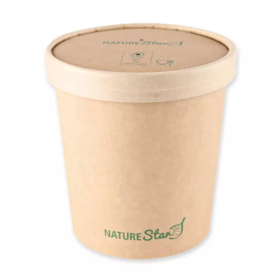 NATUREStar 417212, Minestrone Organic Lids, ø 116 mm, kraft paper/PE, FSC®-mix, image 4, gallery thumbnail