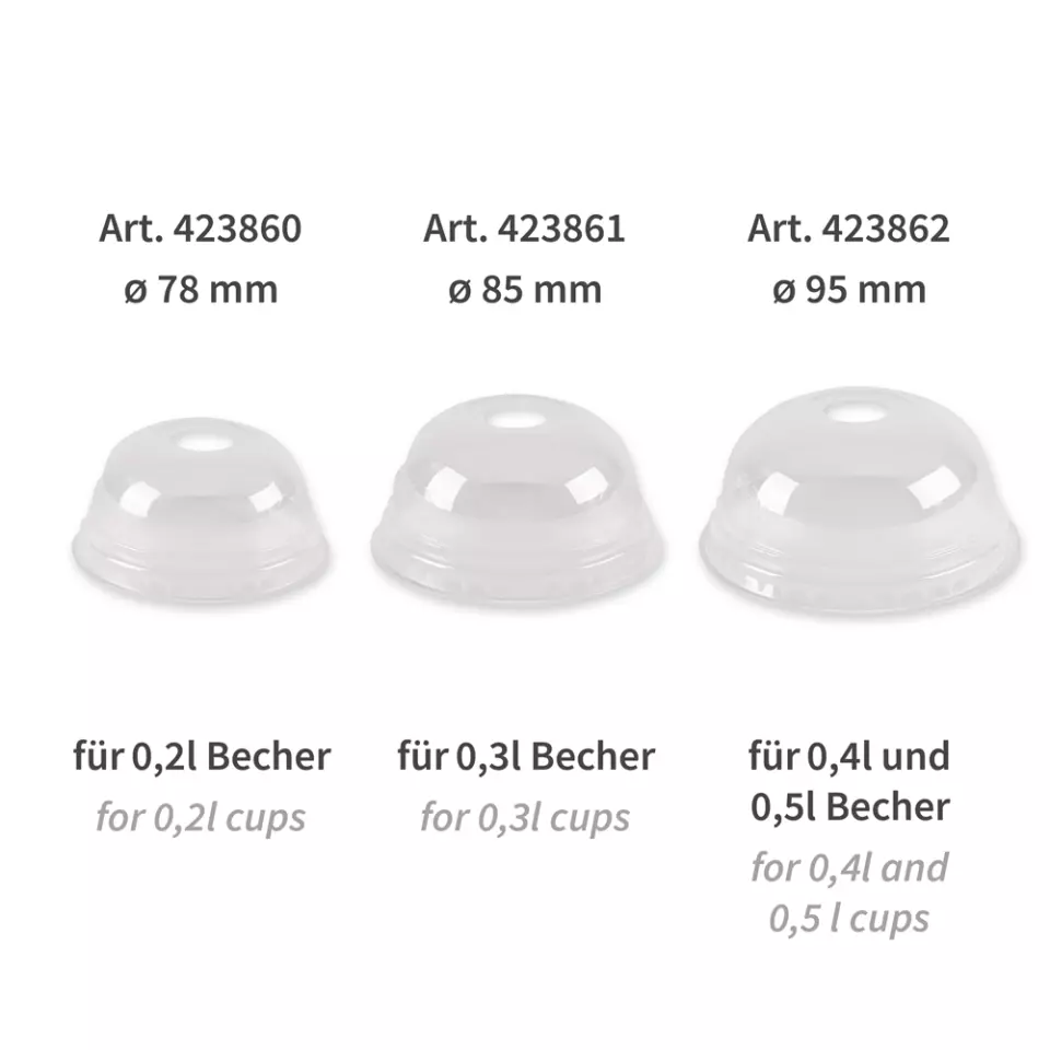 NATUREStar 423861, PLA Lids for Cold Beverage Cups, with Straw Slot, ø 85 mm, image 1, gallery thumbnail