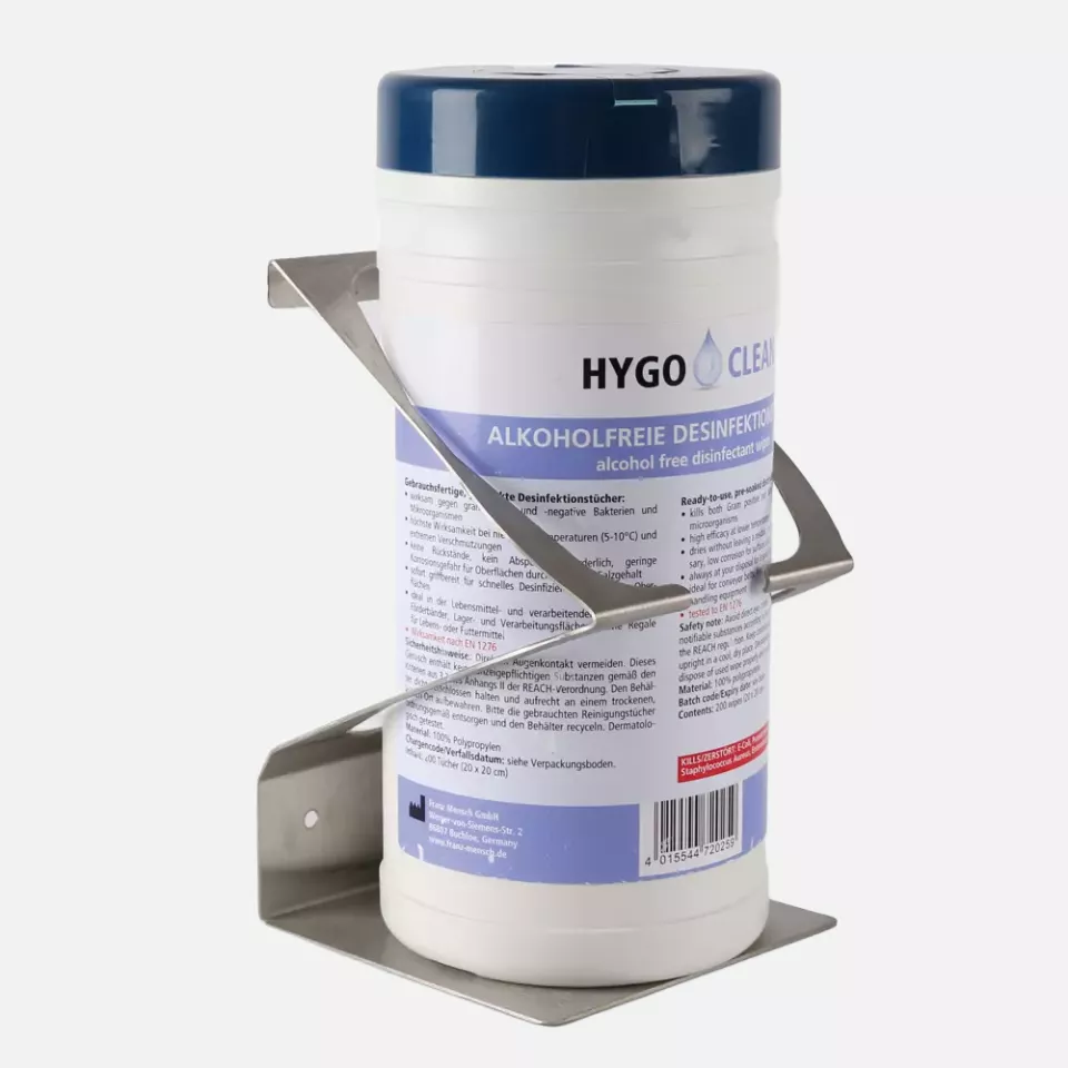 HygoClean 88912, Wall Holder for Disinfectant Wipes Dispensers, Stainless Steel, image 5, gallery thumbnail