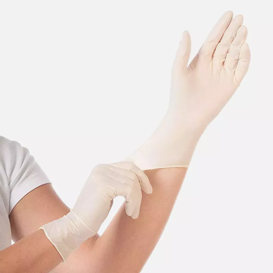 HygoStar 2670M, Med Grip Latex Gloves, Powder-Free, image 1, gallery thumbnail
