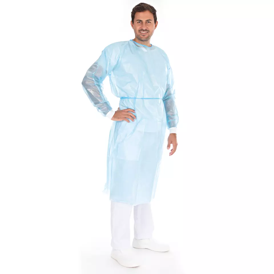 HygoStar 277465P, Protect Protective Gowns, Economy Pack, M, Blue, PP, PE Partly Laminated, image 2, gallery thumbnail