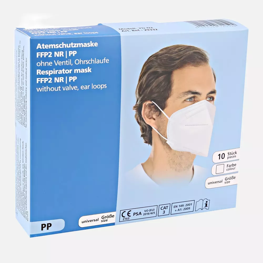 Franz Mensch 29332, FFP2 NR PP Respirators, Vertically Foldable, Earloop, Small Pack, image 8