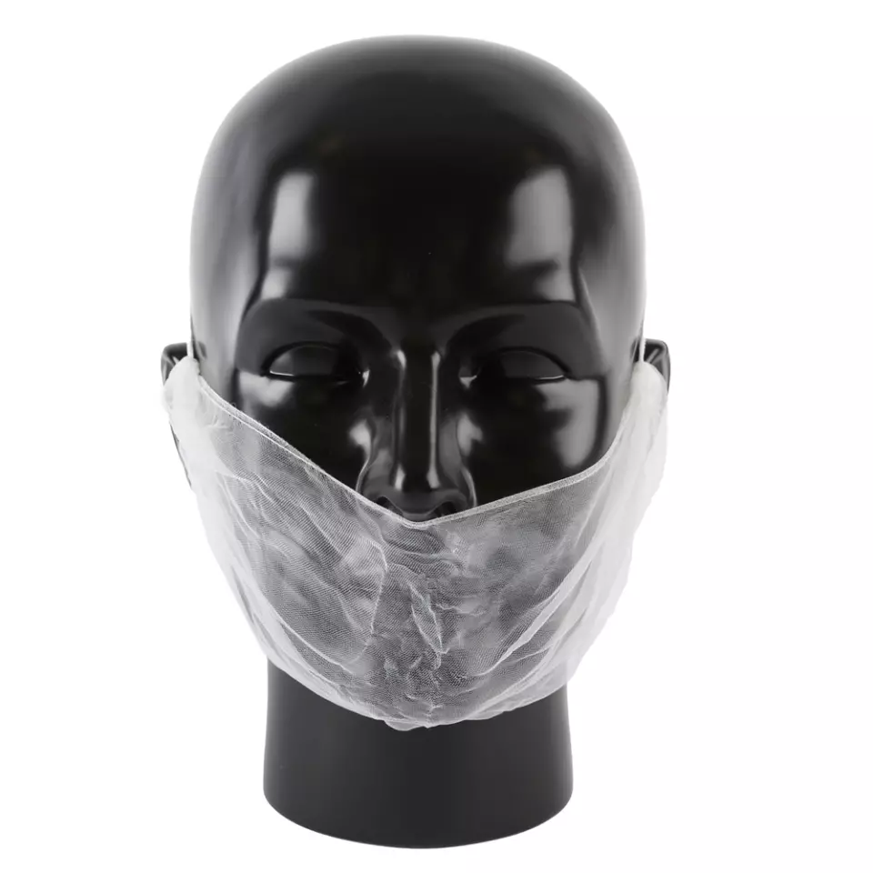 Hygostar 29210, Micromesh Nylon Beard Cover, White, image 2, gallery thumbnail