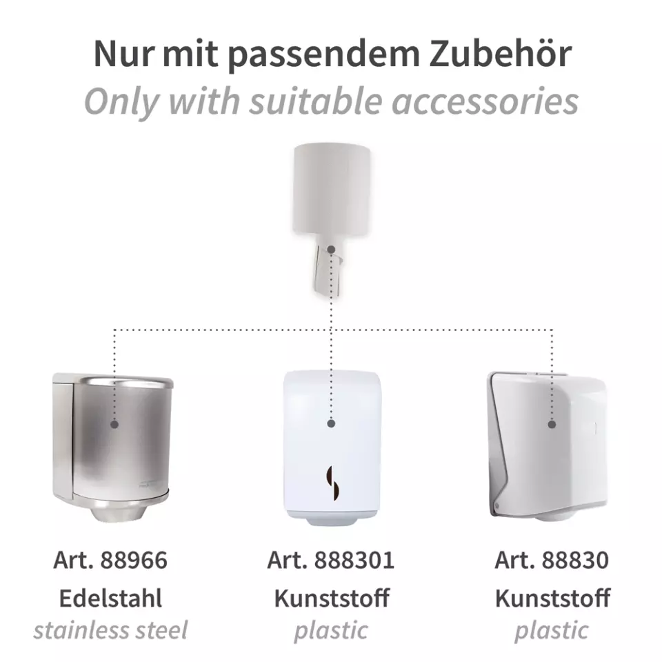 HygoClean 30417, 2-Ply Centerfeed Paper Towel Rolls, Recycled Paper, White, image 4, gallery thumbnail