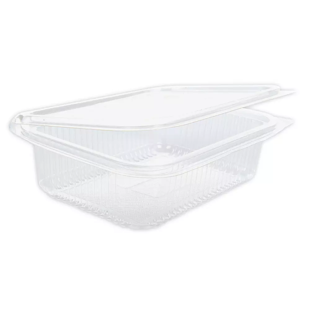 Franz Mensch 423904, Organic Rectangular PLA Deli & Salad Bowls with Hinged Lid, 750 ml
