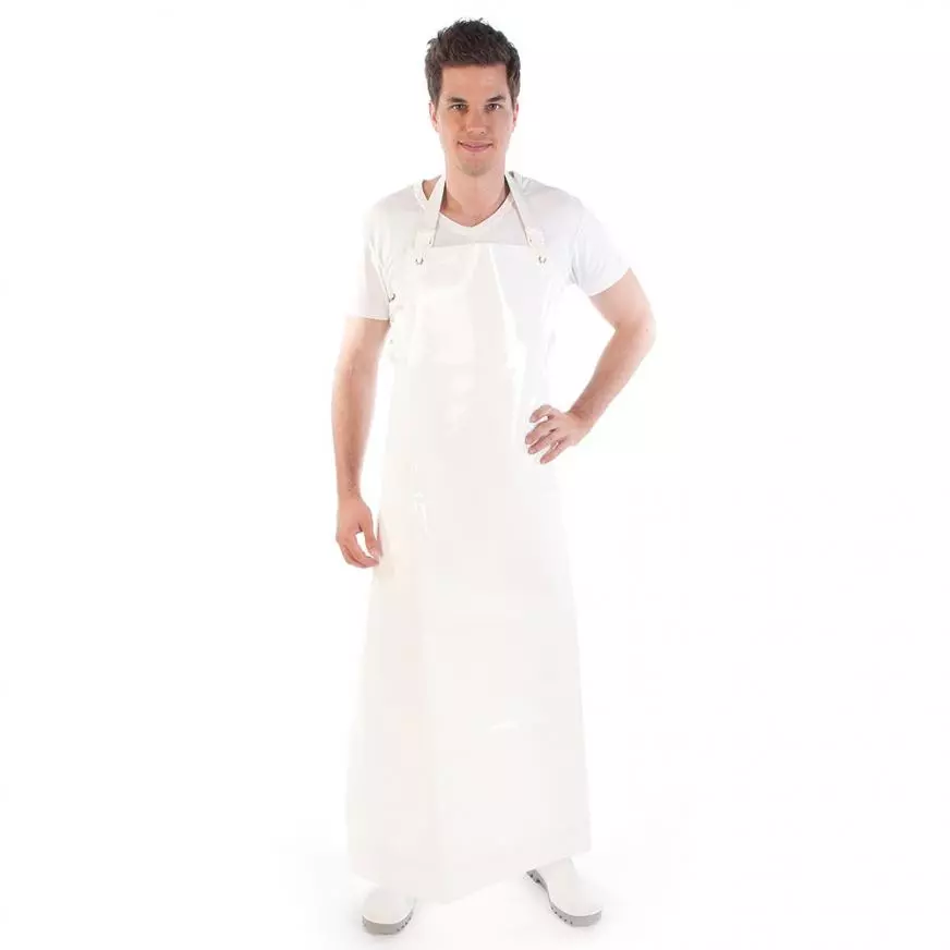 HygoStar 2371, Bib PU Aprons, 130 x 90 cm, White, 300 my, image 1