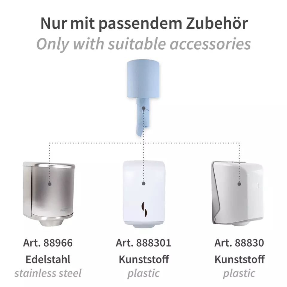 HygoClean 30414, Recycled Paper Towel Rolls, 2-Ply, Centerfeed, Blue, image 4, gallery thumbnail