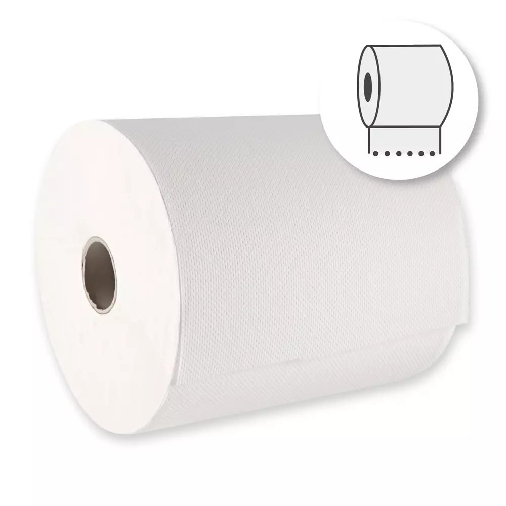 HygoClean 304453, 3-Ply Cellulose Paper Towel Rolls, Outside Unwinding, Brightwhite, image 1