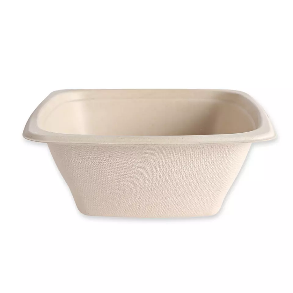 NATUREStar 411765, Organic Square Bagasse Trays, 180 x 70 mm, 950 ml