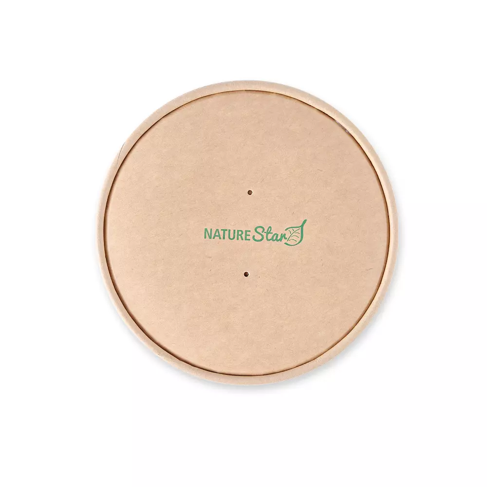 NATUREStar 416115, Organic Caesar Kraft Paper/PLA Lids, ø 150 mm