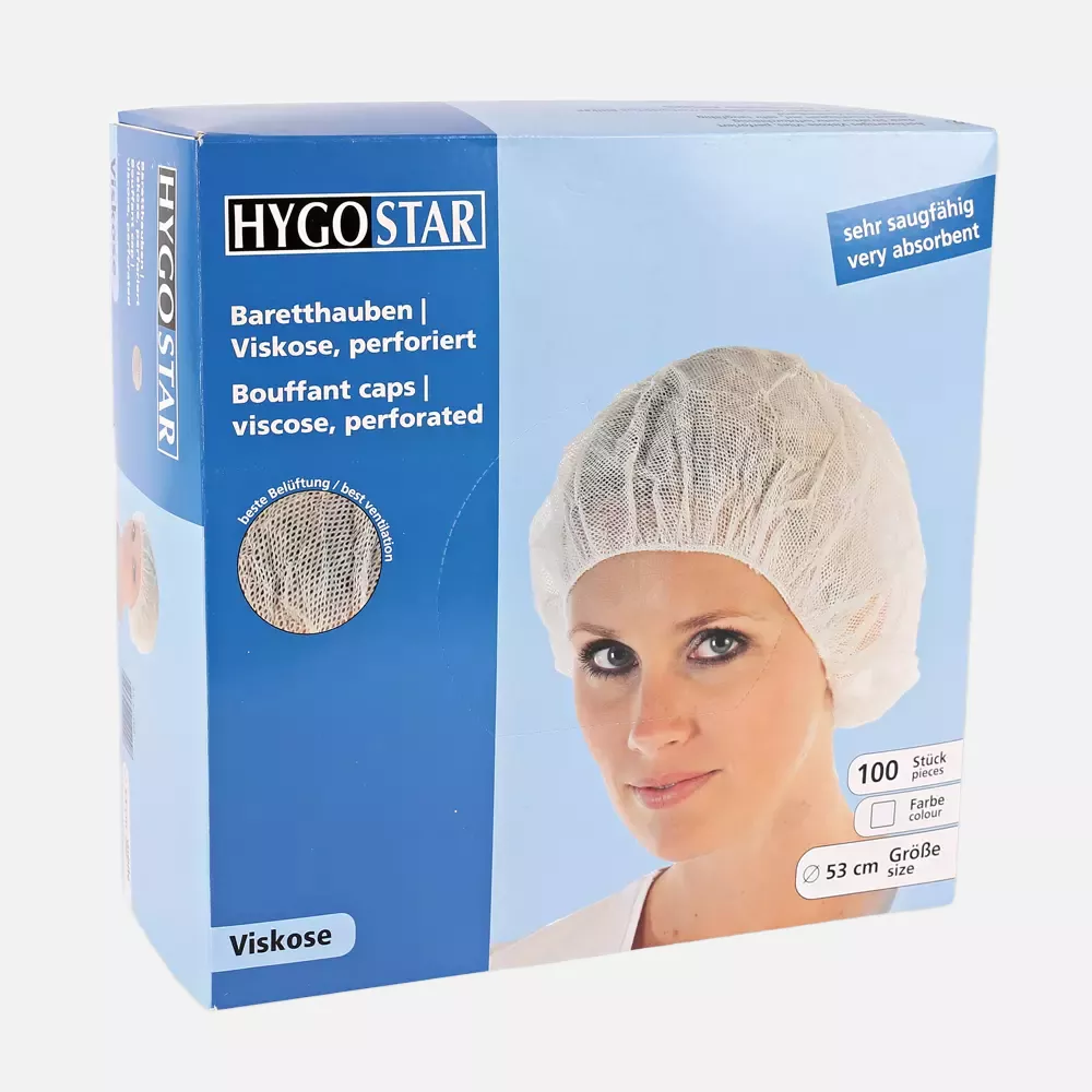 HygoStar 1220, Viscose Bouffant Caps, Perforated, ø 53 cm, White, image 7
