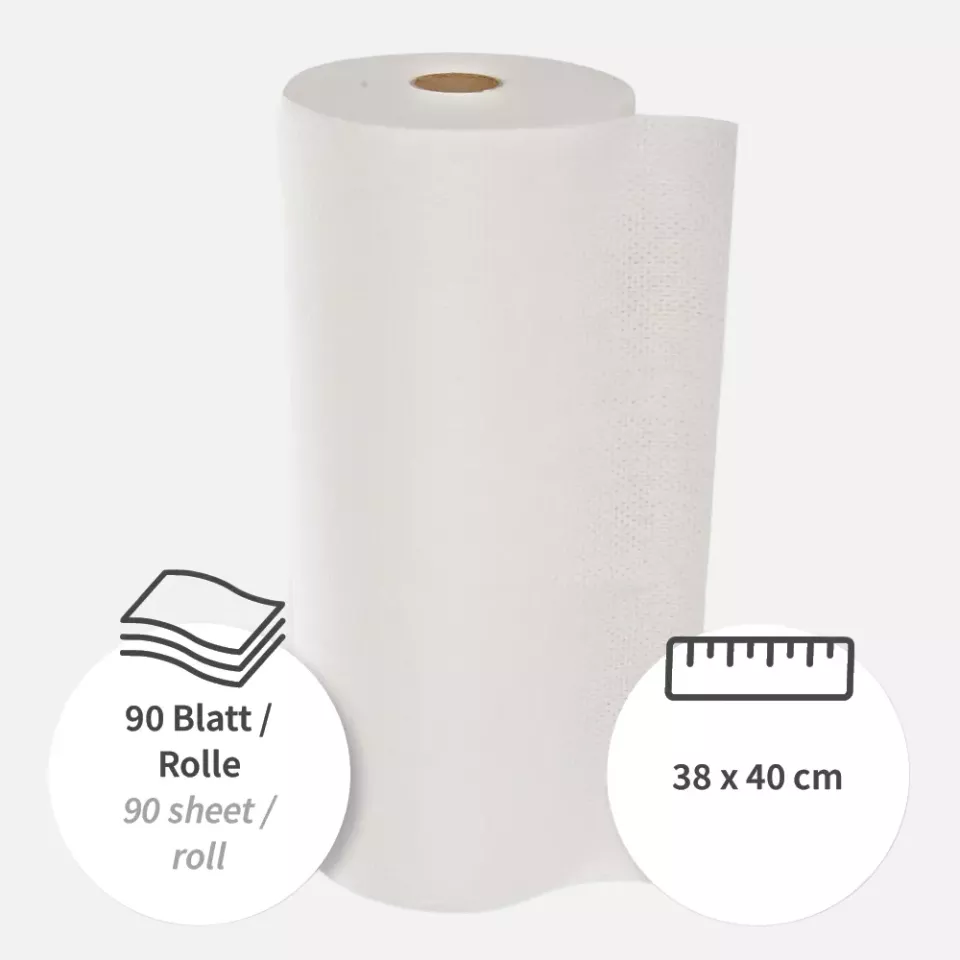 HygoClean 317608, Hygotex Viscose Cleaning Cloths, Small Roll, White, image 3, gallery thumbnail