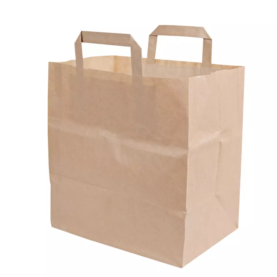 NATUREStar 35565, Organic Kraft Carrier Bags, 180 + 80 x 220 mm, Brown, 70 g/m², image 1, gallery thumbnail