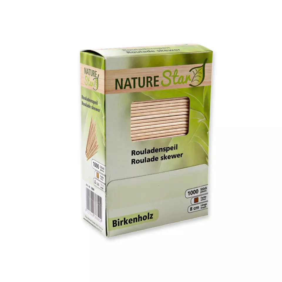 NATUREStar 3884, Organic Wood Roulade Skewers, Ø 2.2 mm, 80 mm (Loose in dispenser box), image 6, gallery thumbnail